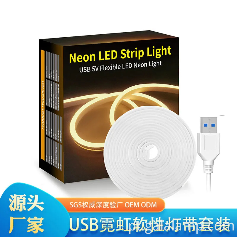 Luzes de tira de neon de silicone IP67 flexíveis coloridas para decoração de casa e jardim